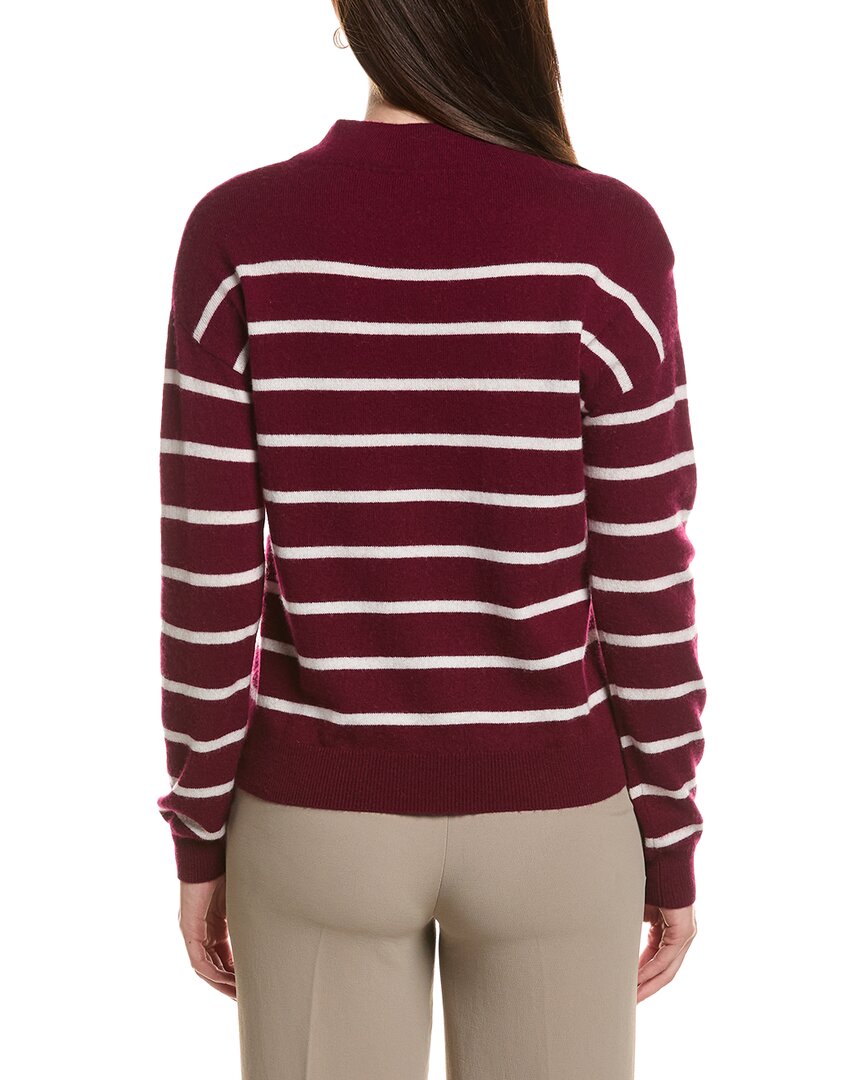 Bruno Magli Jersey Striped Funnel Neck Wool & Cashmere-Blend Sweater