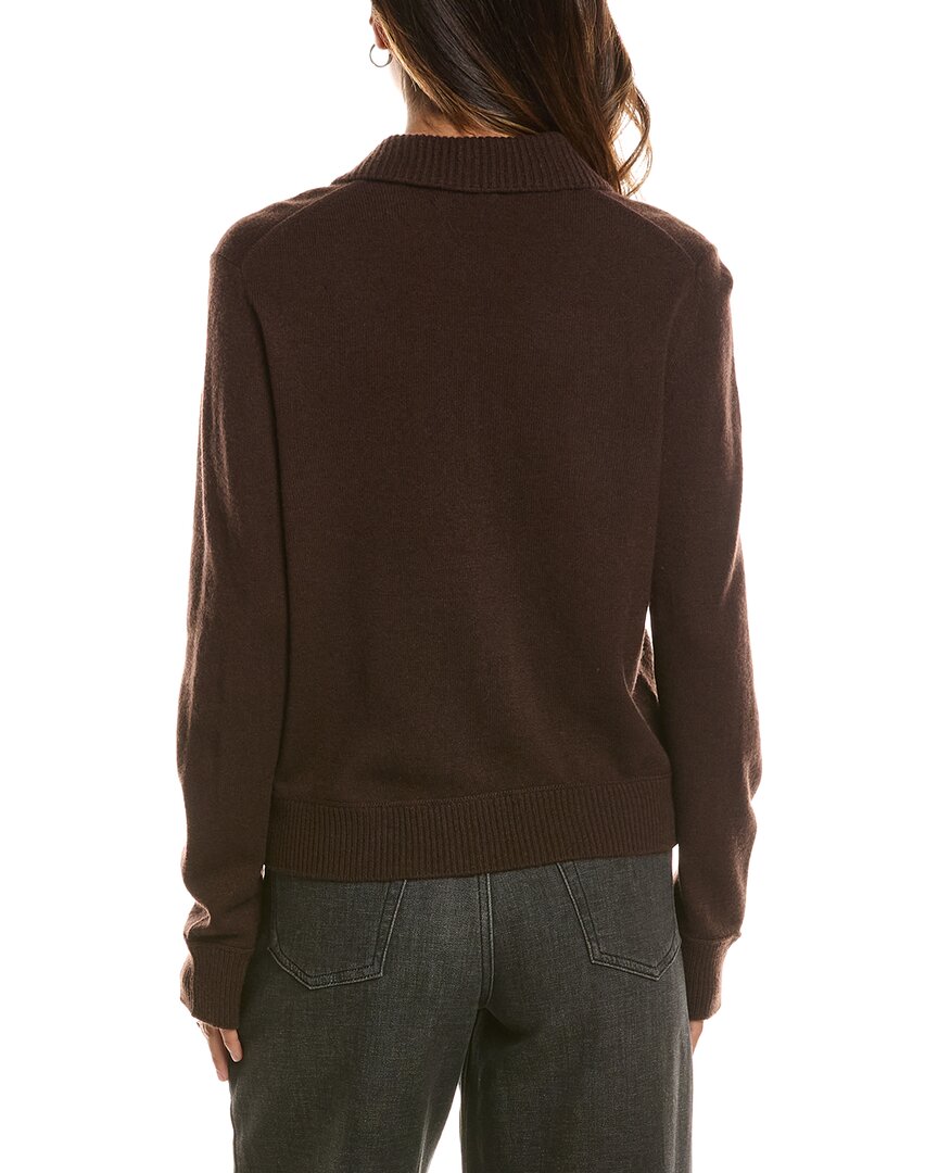 Forte Cashmere Rib Trim Wool & Cashmere-Blend Polo Cardigan