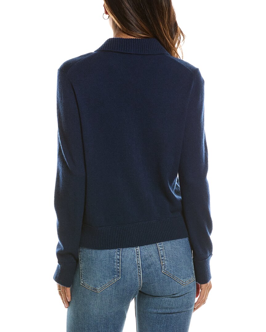 Forte Cashmere Rib Trim Wool & Cashmere-Blend Polo Cardigan