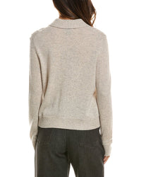Forte Cashmere Rib Trim Wool & Cashmere-Blend Polo Cardigan