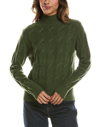 Forte Cashmere Cable Mock Neck 100% Cashmere Sweater