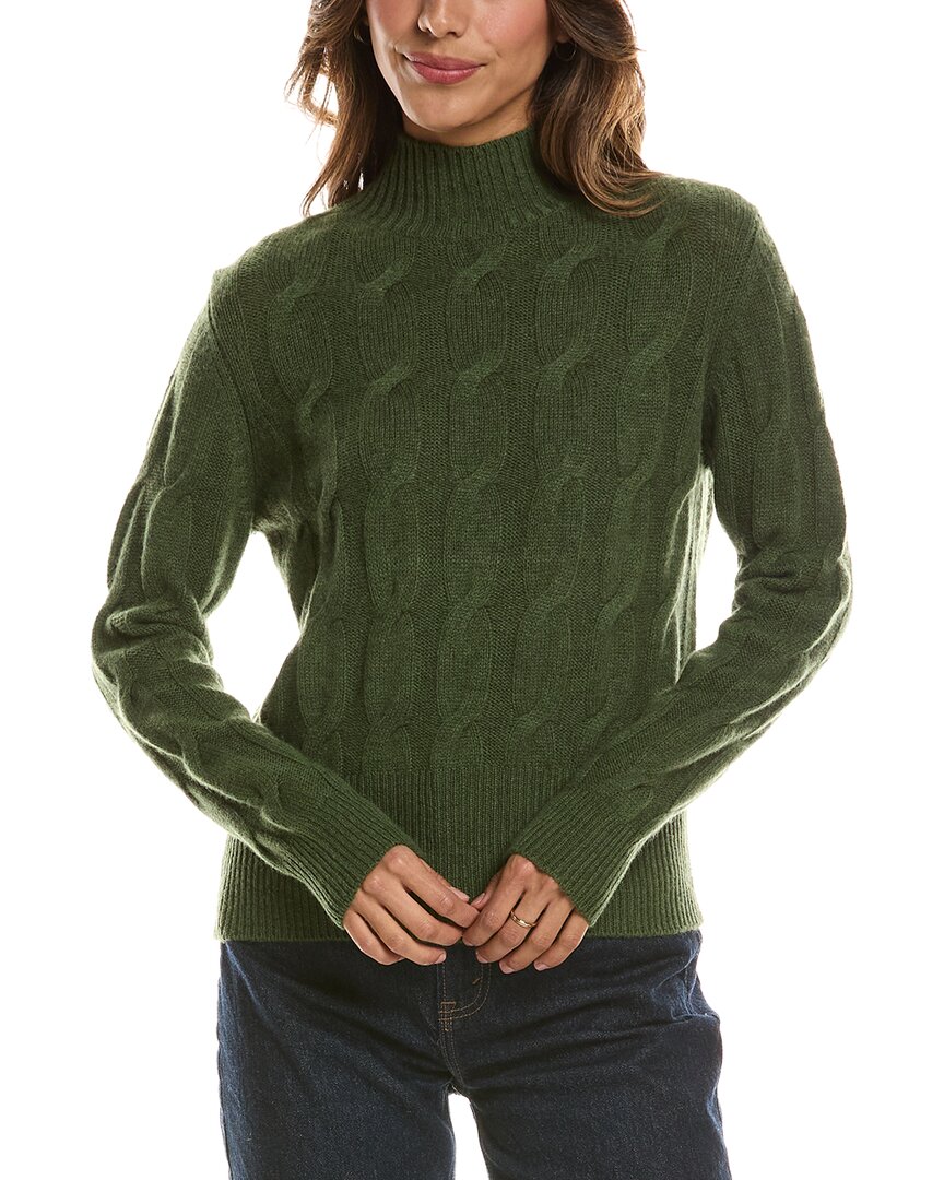 Forte Cashmere Cable Mock Neck 100% Cashmere Sweater