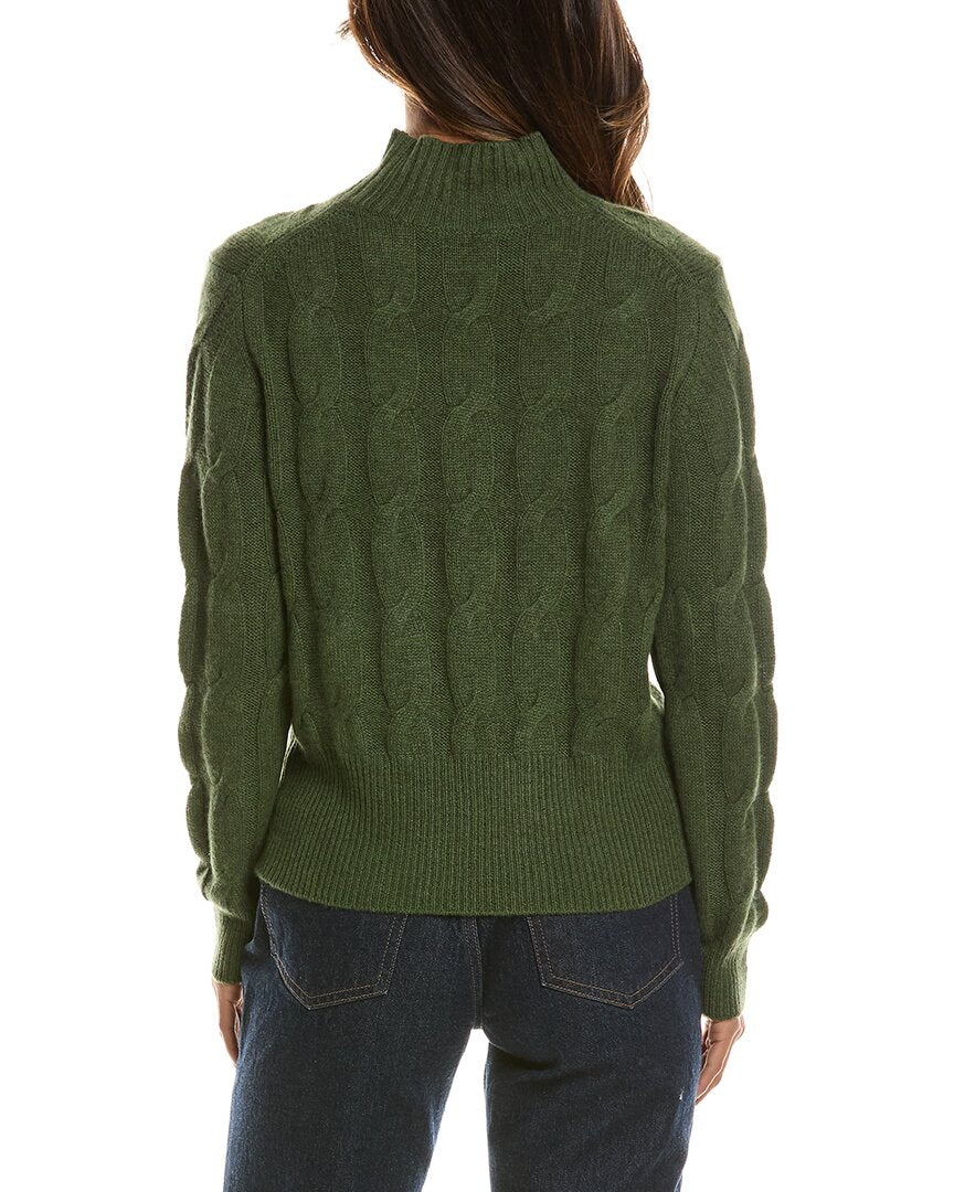 Forte Cashmere Cable Mock Neck 100% Cashmere Sweater