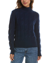Forte Cashmere Cable Mock Neck 100% Cashmere Sweater