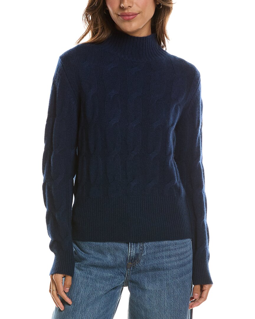 Forte Cashmere Cable Mock Neck 100% Cashmere Sweater
