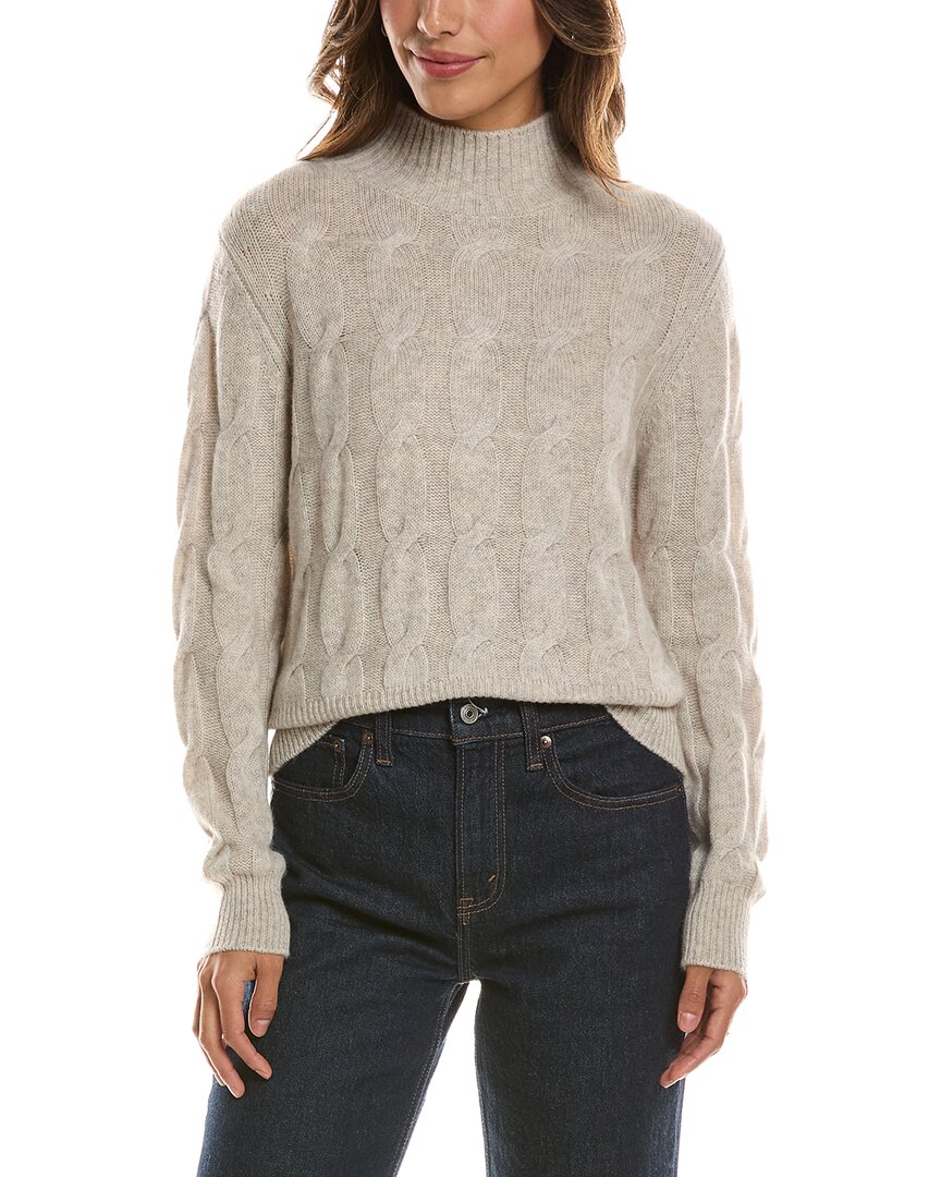 Forte Cashmere Cable Mock Neck 100% Cashmere Sweater