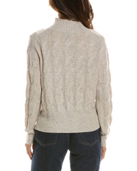 Forte Cashmere Cable Mock Neck 100% Cashmere Sweater