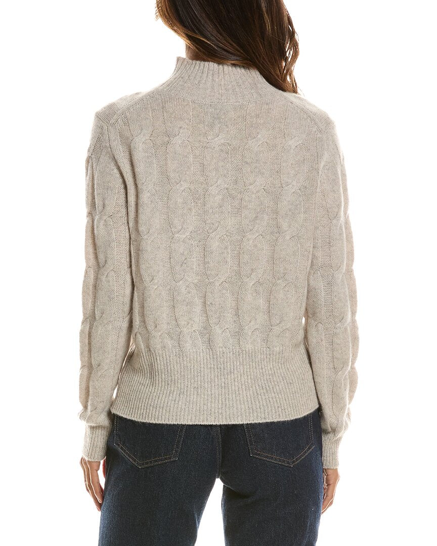 Forte Cashmere Cable Mock Neck 100% Cashmere Sweater