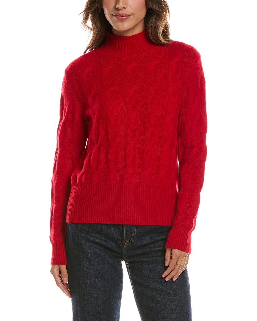 Forte Cashmere Cable Mock Neck 100% Cashmere Sweater