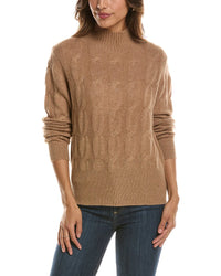 Forte Cashmere Cable Mock Neck 100% Cashmere Sweater