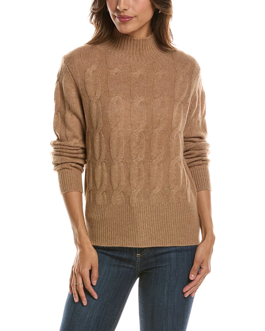 Forte Cashmere Cable Mock Neck 100% Cashmere Sweater