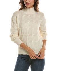 Forte Cashmere Cable Mock Neck 100% Cashmere Sweater