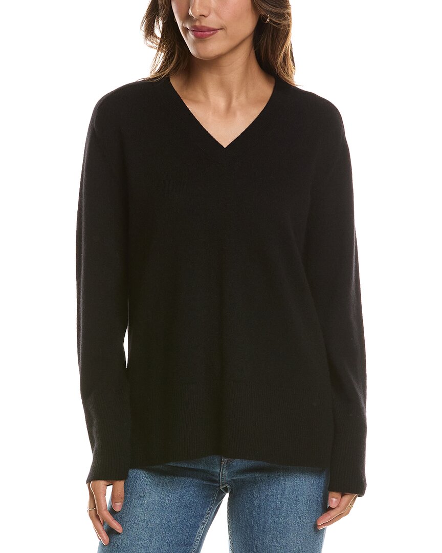Forte Cashmere Hi Low Easy V-Neck 100% Cashmere Sweater