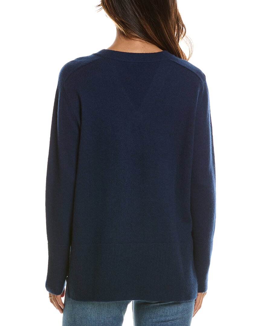Forte Cashmere Hi Low Easy V-Neck 100% Cashmere Sweater