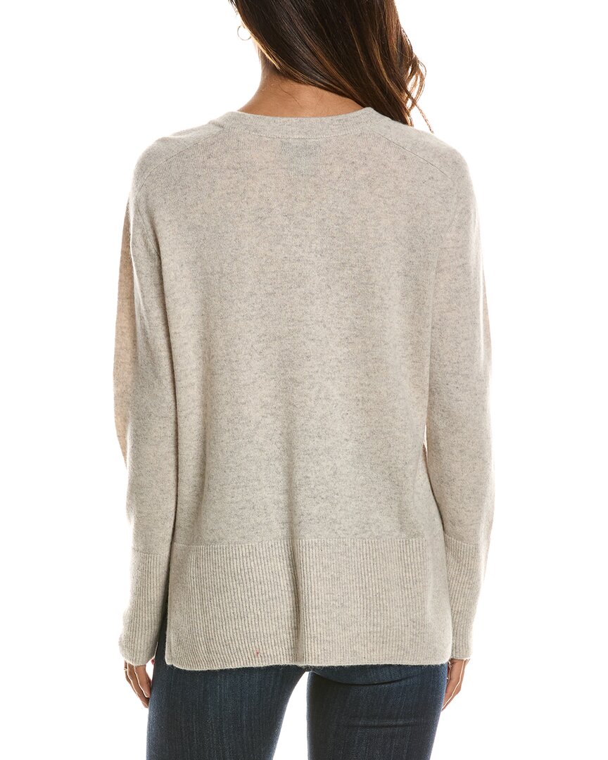 Forte Cashmere Hi Low Easy V-Neck 100% Cashmere Sweater
