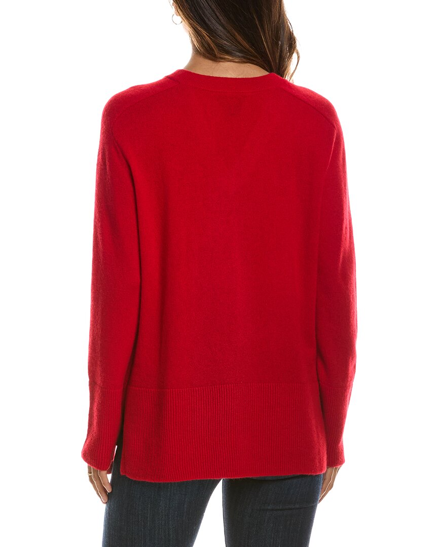 Forte Cashmere Hi Low Easy V-Neck 100% Cashmere Sweater