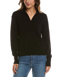 Forte Cashmere Split Neck 100% Cashmere Polo Sweater