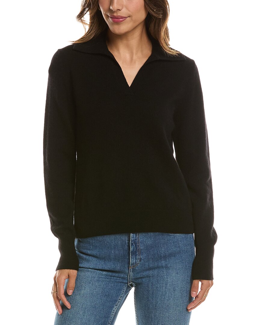 Forte Cashmere Split Neck 100% Cashmere Polo Sweater