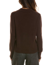 Forte Cashmere Split Neck 100% Cashmere Polo Sweater
