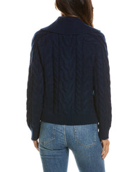 Forte Cashmere Luxe Cable Wool & Cashmere-Blend Cardigan