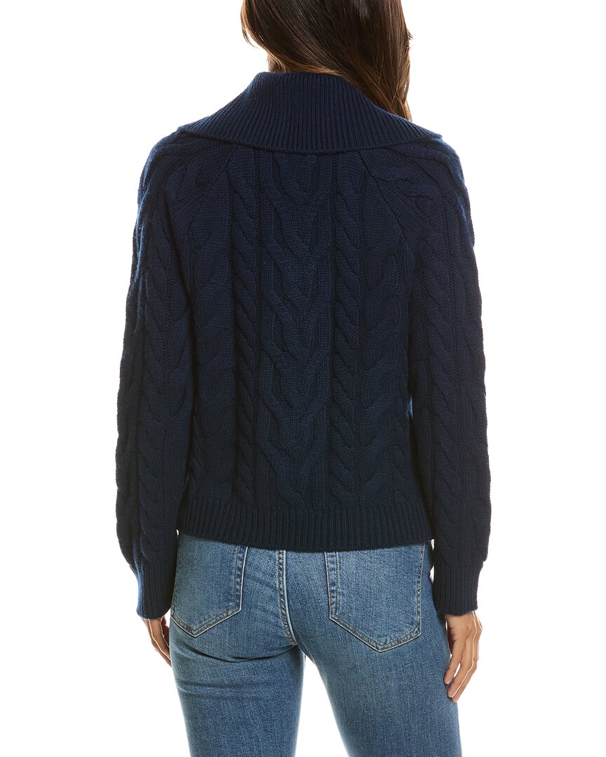 Forte Cashmere Luxe Cable Wool & Cashmere-Blend Cardigan