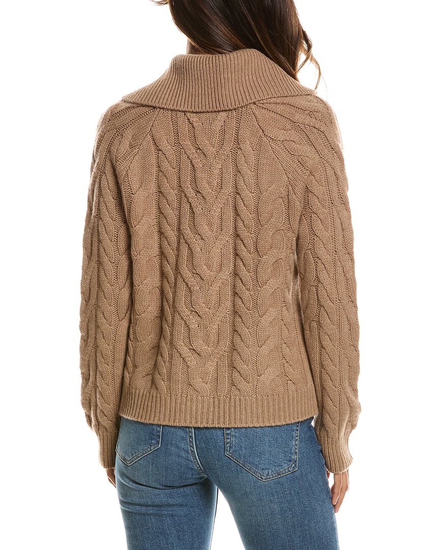 Forte Cashmere Luxe Cable Wool & Cashmere-Blend Cardigan