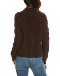 Forte Cashmere Luxe Cable Wool & Cashmere-Blend Cardigan