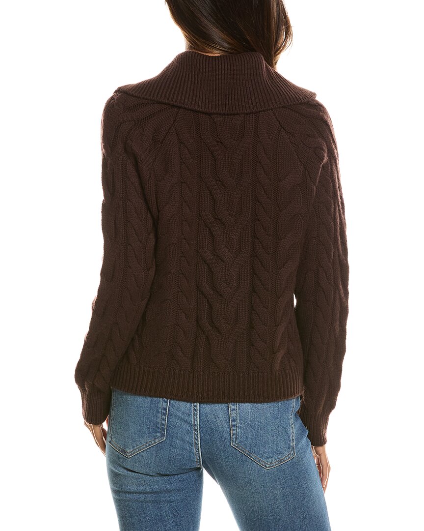 Forte Cashmere Luxe Cable Wool & Cashmere-Blend Cardigan