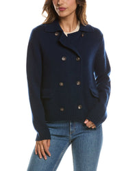 Forte Cashmere Double Breasted Wool & Cashmere-Blend Cardigan