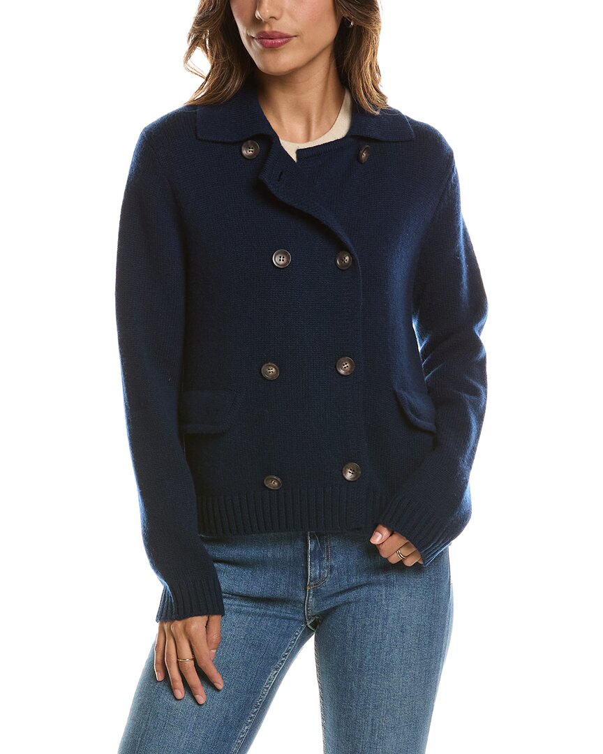 Forte Cashmere Double Breasted Wool & Cashmere-Blend Cardigan