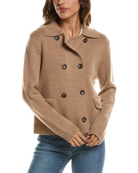 Forte Cashmere Double Breasted Wool & Cashmere-Blend Cardigan