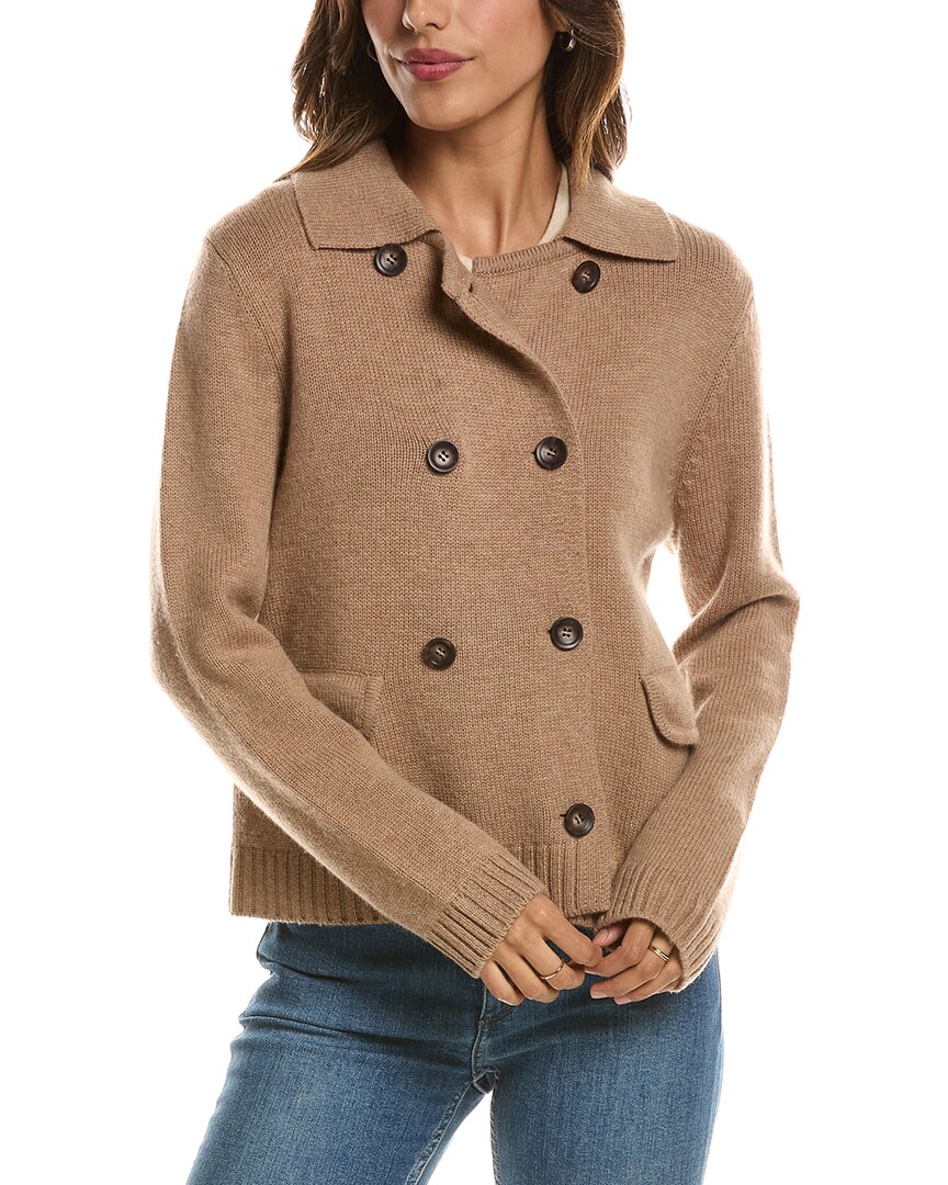 Forte Cashmere Double Breasted Wool & Cashmere-Blend Cardigan