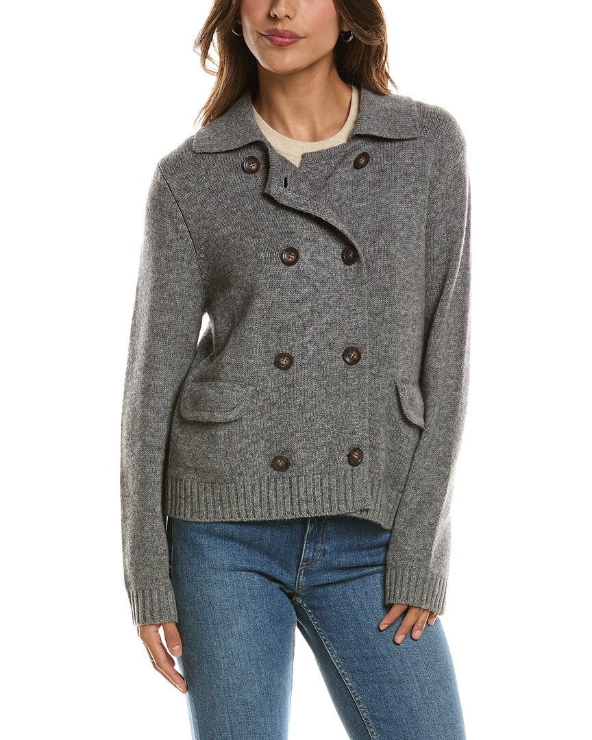 Forte Cashmere Double Breasted Wool & Cashmere-Blend Cardigan