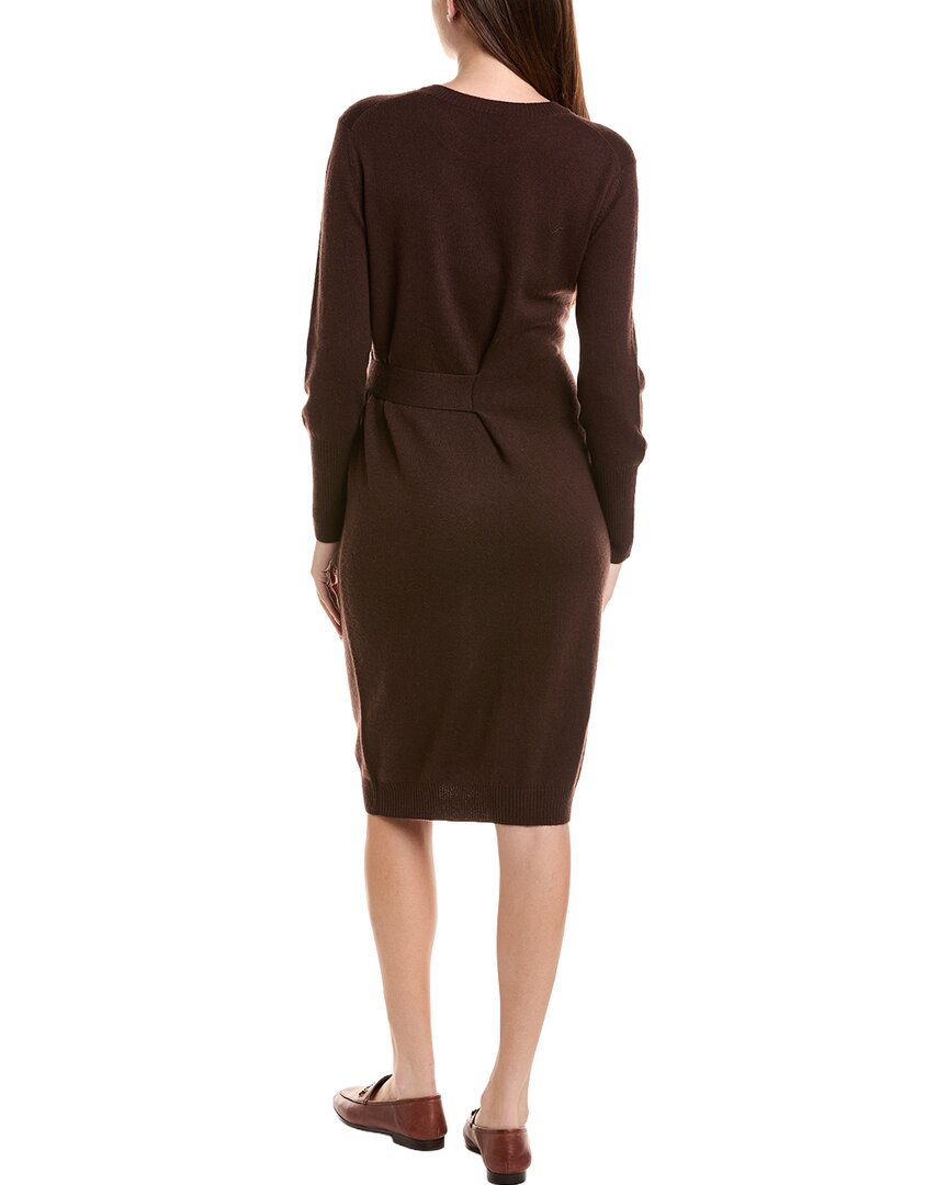 Forte Cashmere Waist Tie Crewneck Wool & Cashmere-Blend Sweaterdress