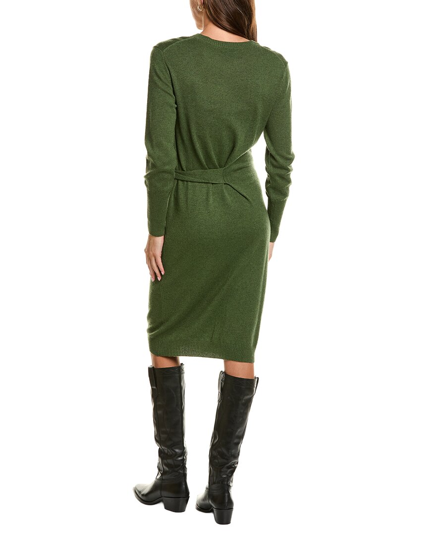 Forte Cashmere Waist Tie Crewneck Wool & Cashmere-Blend Sweaterdress