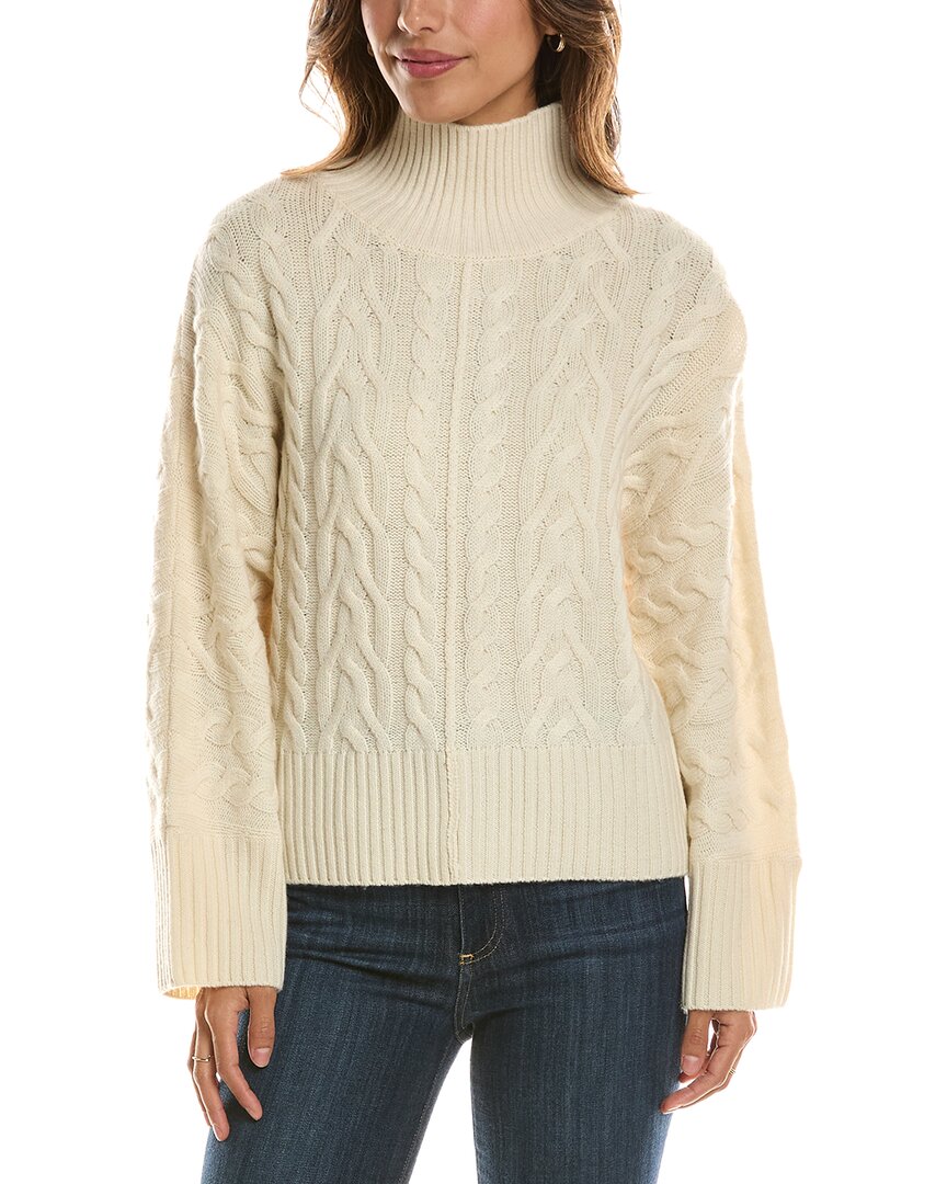 Forte Cashmere Luxe Cable Mock Neck 100% Cashmere Pullover