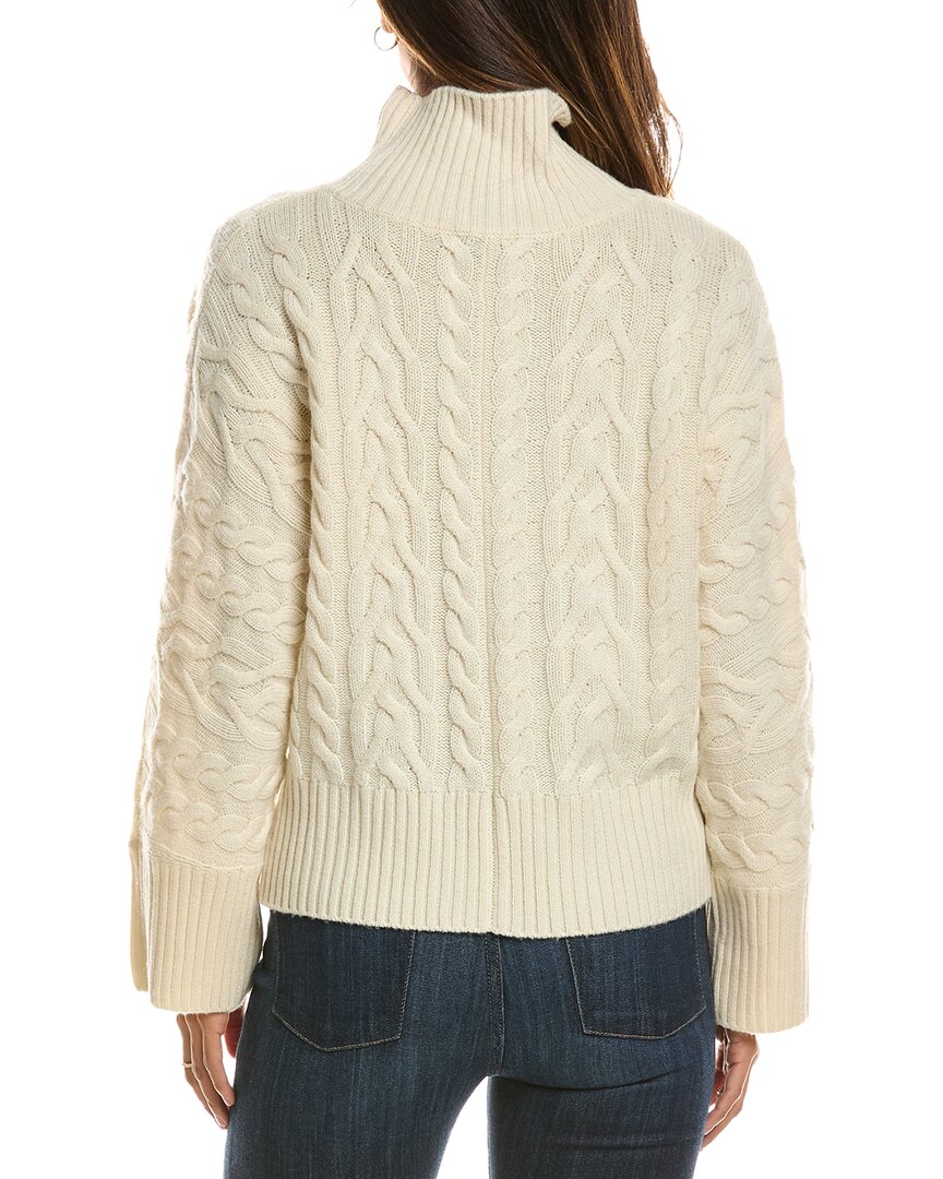 Forte Cashmere Luxe Cable Mock Neck 100% Cashmere Pullover