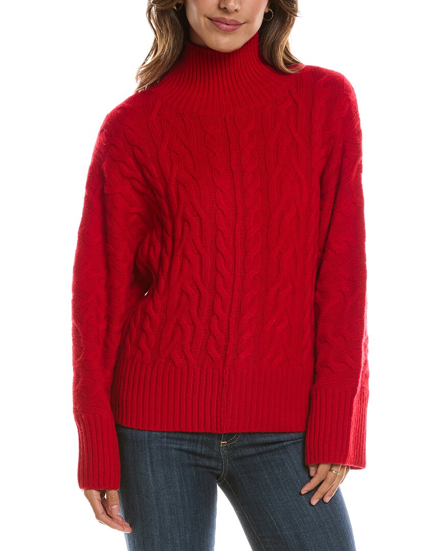 Forte Cashmere Luxe Cable Mock Neck 100% Cashmere Pullover