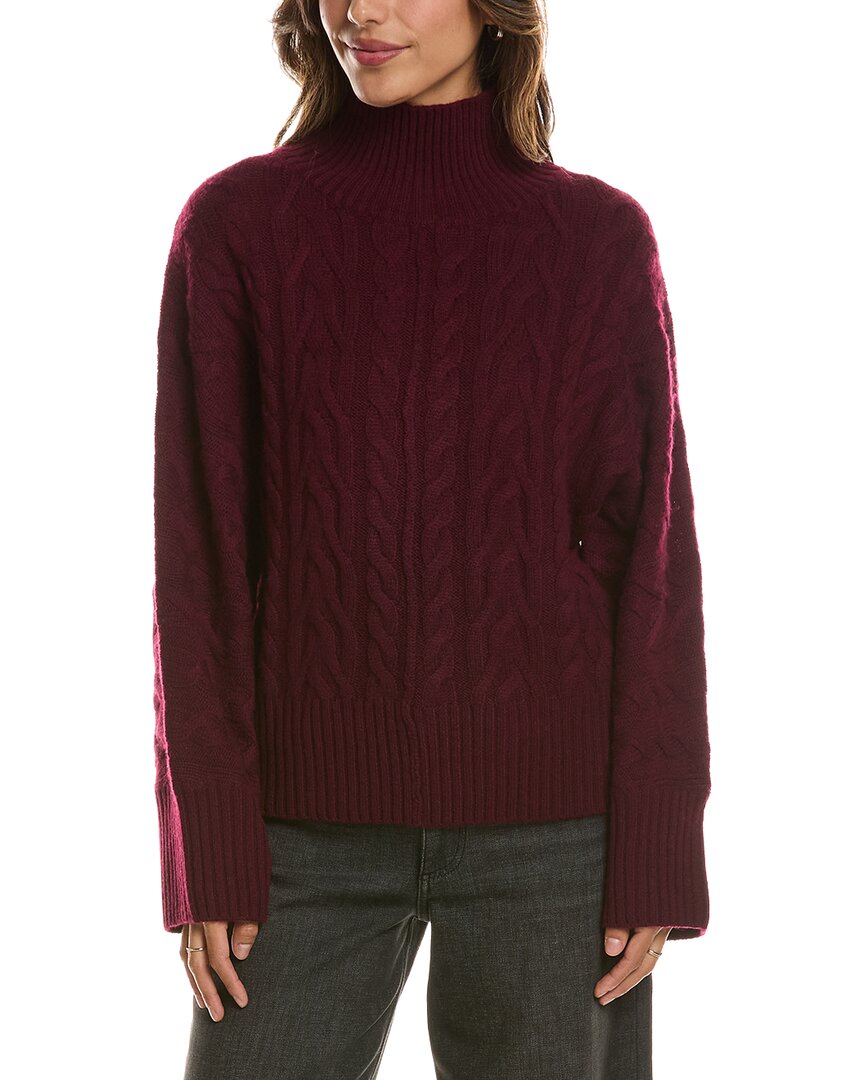 Forte Cashmere Luxe Cable Mock Neck 100% Cashmere Pullover