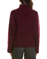 Forte Cashmere Luxe Cable Mock Neck 100% Cashmere Pullover