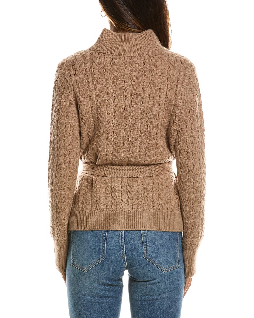 Forte Cashmere Military Cable Wool & Cashmere-Blend Cardigan