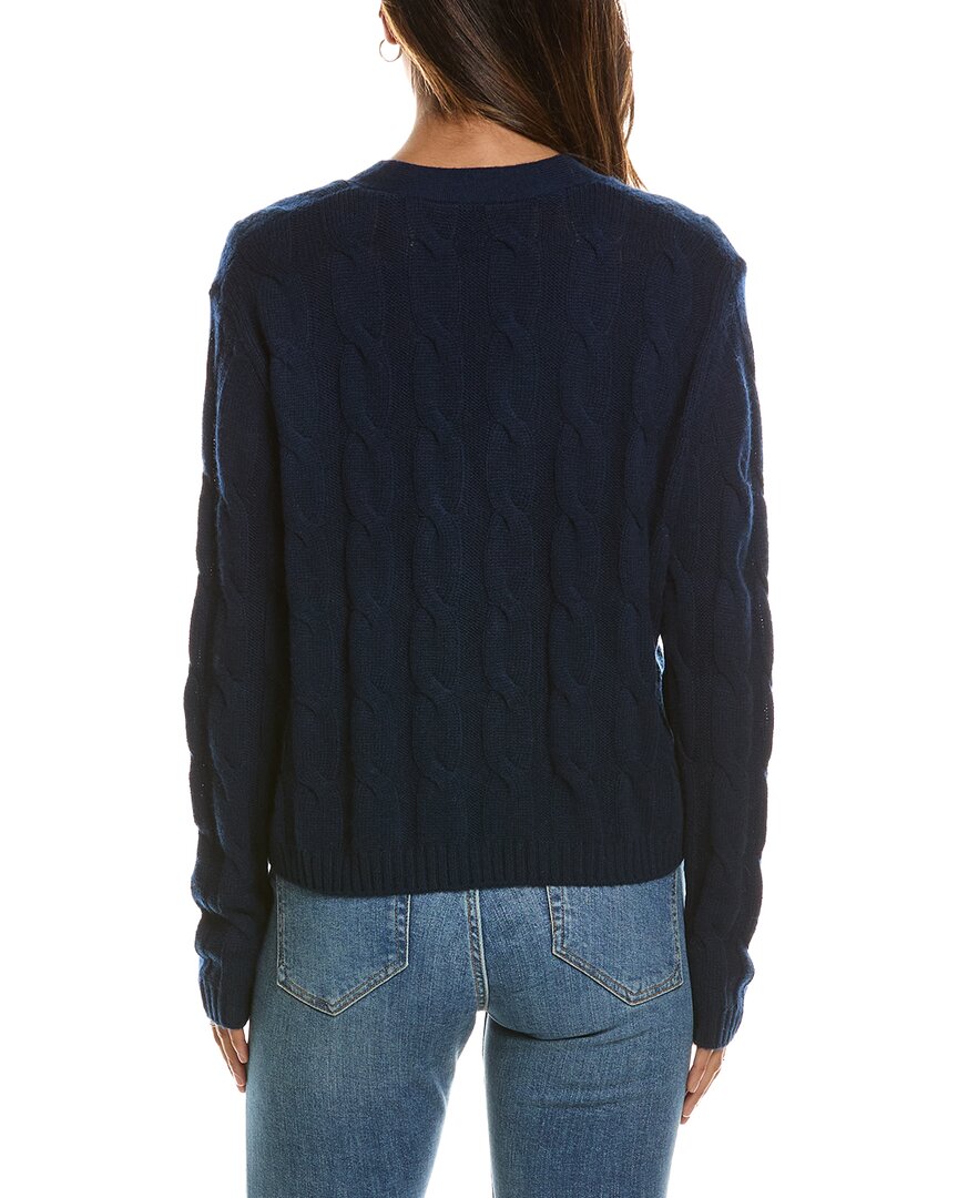 Forte Cashmere Cable V-Neck Wool & Cashmere-Blend Cardigan