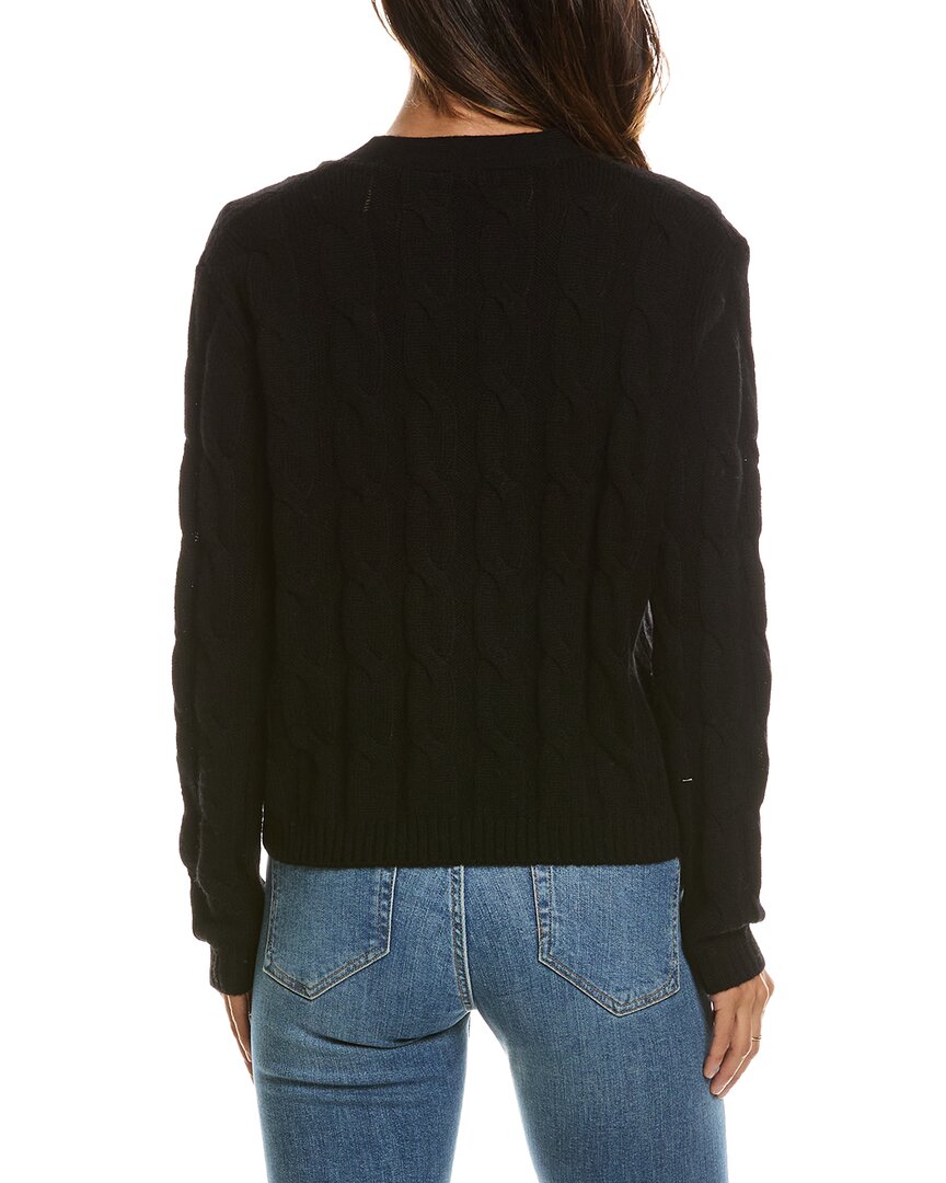 Forte Cashmere Cable V-Neck Wool & Cashmere-Blend Cardigan