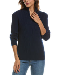 Forte Cashmere Zip Mock Neck 100% Cashmere Sweater