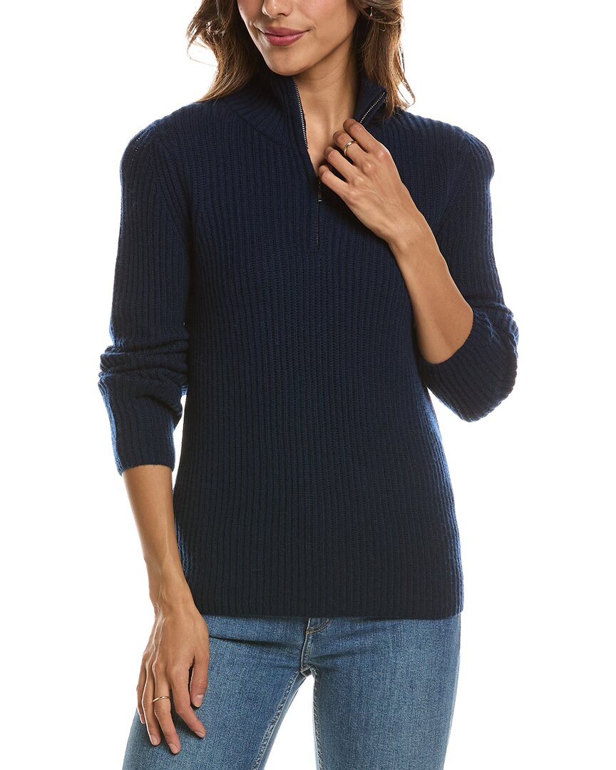 Forte Cashmere Zip Mock Neck 100% Cashmere Sweater