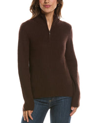 Forte Cashmere Zip Mock Neck 100% Cashmere Sweater