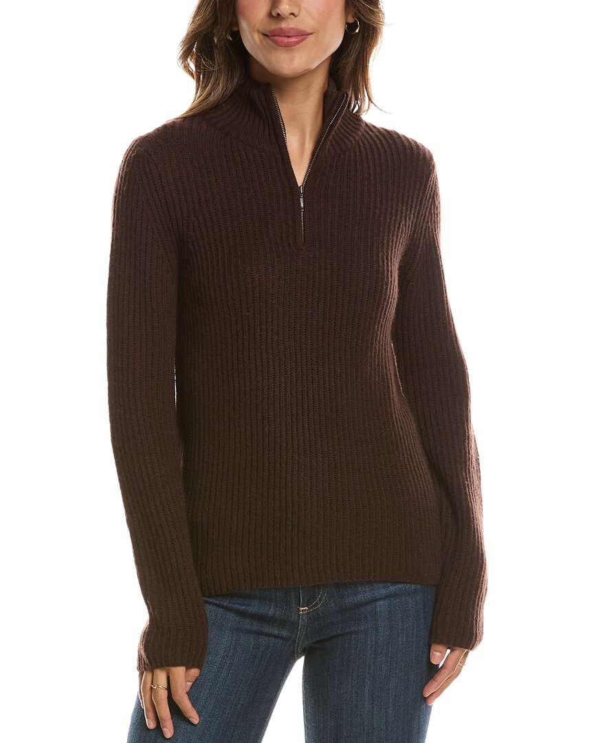 Forte Cashmere Zip Mock Neck 100% Cashmere Sweater