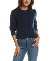 Forte Cashmere Cable Crewneck 100% Cashmere Cardigan