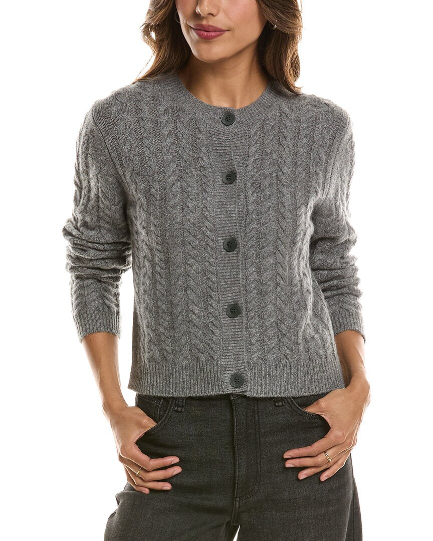 Forte Cashmere Cable Crewneck 100% Cashmere Cardigan