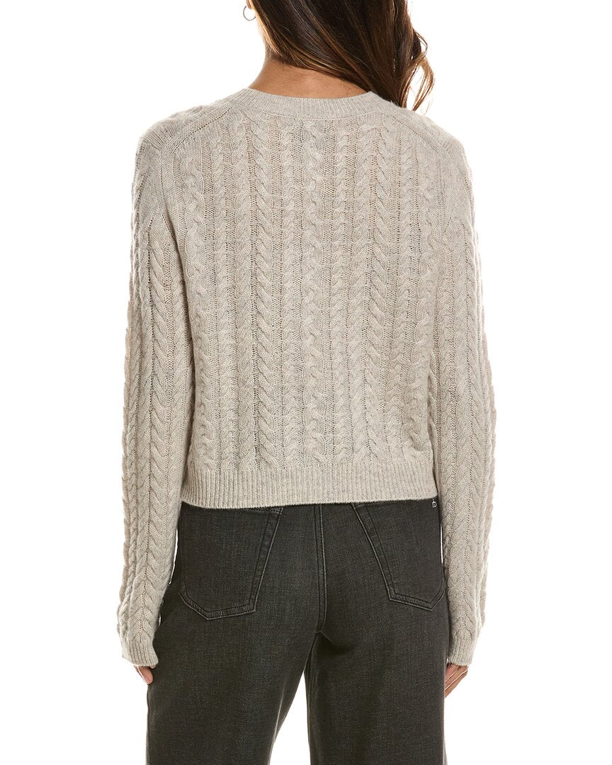 Forte Cashmere Cable Crewneck 100% Cashmere Cardigan
